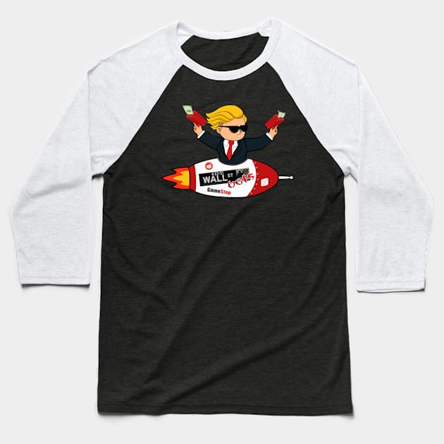 Wallstreetbets in Rocket Baseball T-Shirt by Giraroad